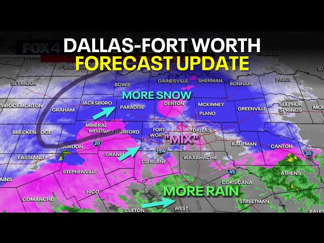 ⁣Dallas weather: Snow, wintry mix in DFW | 8:45 am update