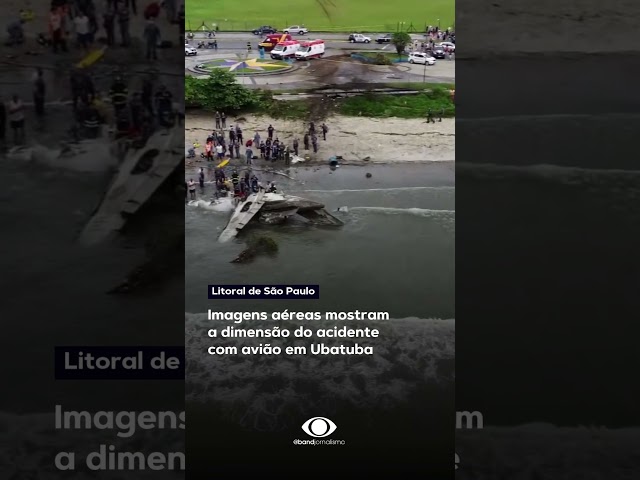 ⁣Imagens aéreas mostram a dimensão do acidente com avião em Ubatuba #shorts