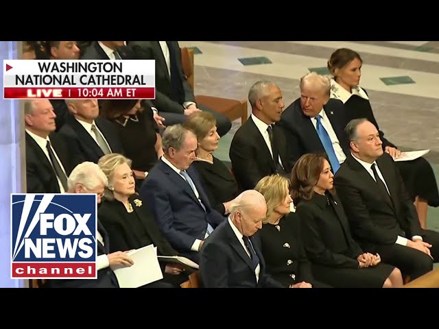 ⁣Biden, Harris, Trump, Obama attend Jimmy Carter's funeral