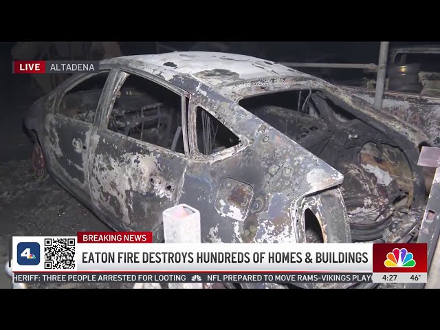 ⁣Eaton Fire leaves homes and cars completely destroyed