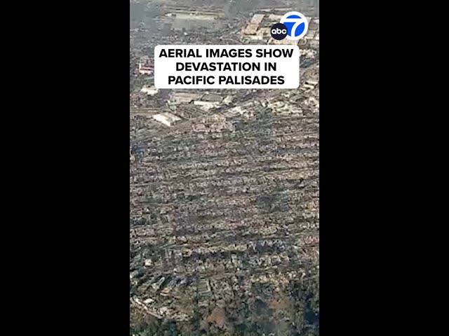 ⁣Aerial images show devastation in Pacific Palisades