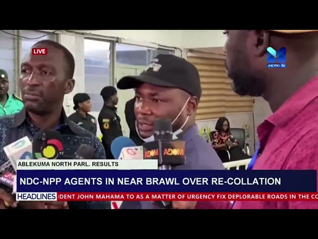 ⁣NDC-NPP Agents in Near Brawl Over Re-Collation of Ablekuma North Parliamentary Results