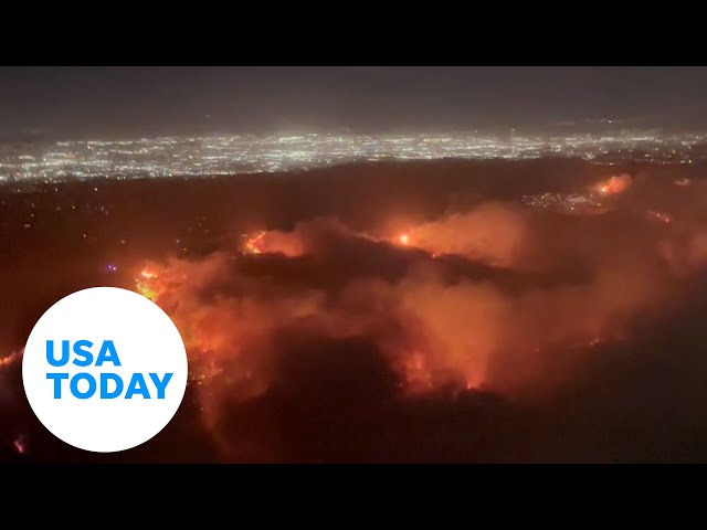 ⁣Firefighting planes battle Los Angeles blaze from the sky | USA TODAY