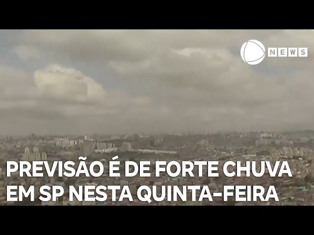 ⁣Previsão é de forte temporal em São Paulo nesta quinta-feira