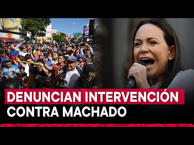 ⁣Denuncian que María Corina Machado fue violentamente interceptada por régimen de Nicolás Maduro