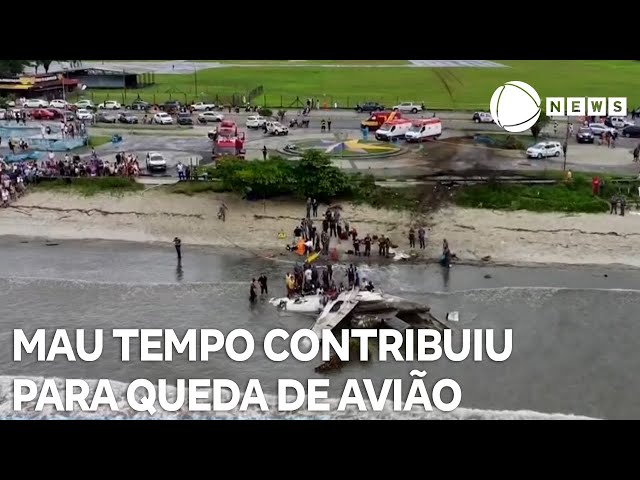 ⁣Mau tempo contribuiu para queda de avião em Ubatuba, em São Paulo