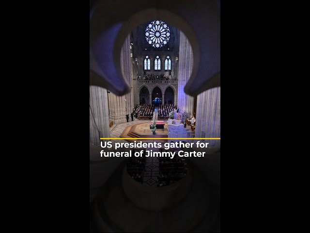 ⁣US presidents gather for state funeral of Jimmy Carter | AJ #shorts