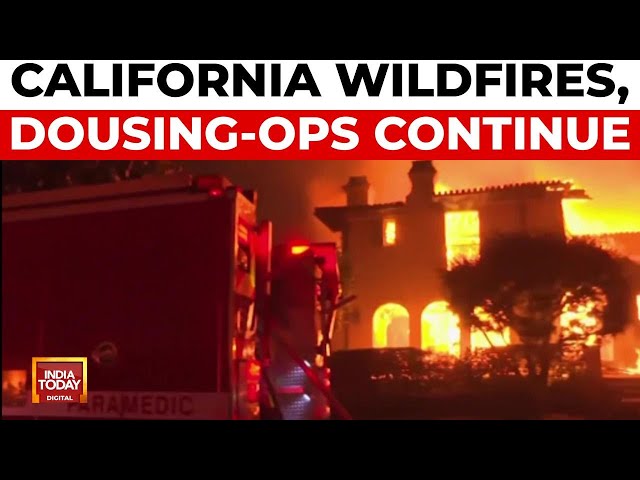 ⁣California Wildfire: First Responders Hailed Amidst Firefighting Efforts In Mulholland Drive