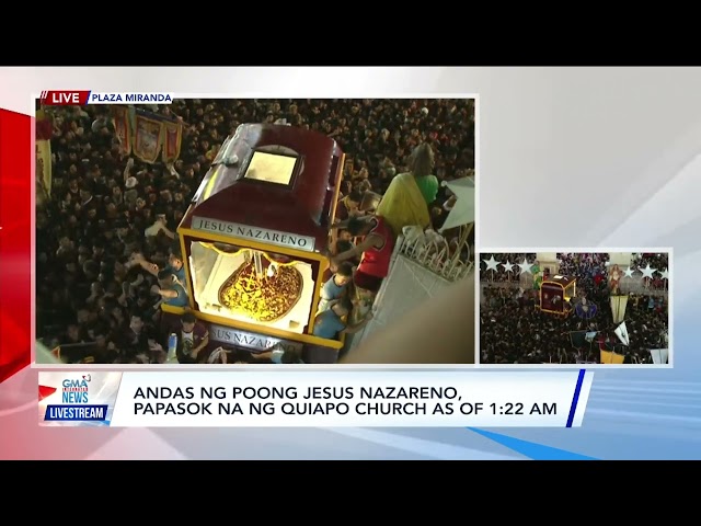 ⁣Poong Jesus Nazareno, nakabalik na sa Quiapo Church | GMA Integrated News