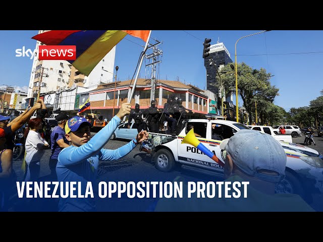 ⁣Watch live: Venezuela's opposition hold street protests ahead of Maduro inauguration