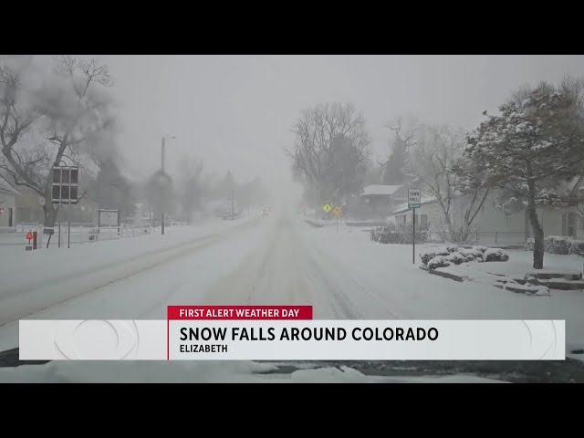 ⁣Snow falls across Colorado as wind makes for messy conditions