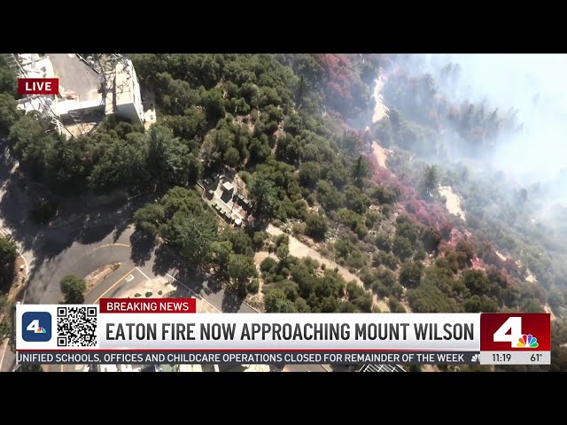 ⁣Eaton Fire now approaching Mount Wilson