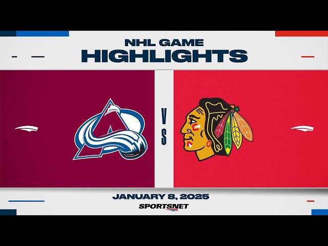 ⁣NHL Highlights | Blackhawks vs. Avalanche - January 8, 2025