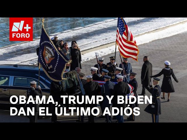 ⁣Obama, Biden y Trump en ceremonia en honor a Jimmy Carter - Expreso de la Mañana