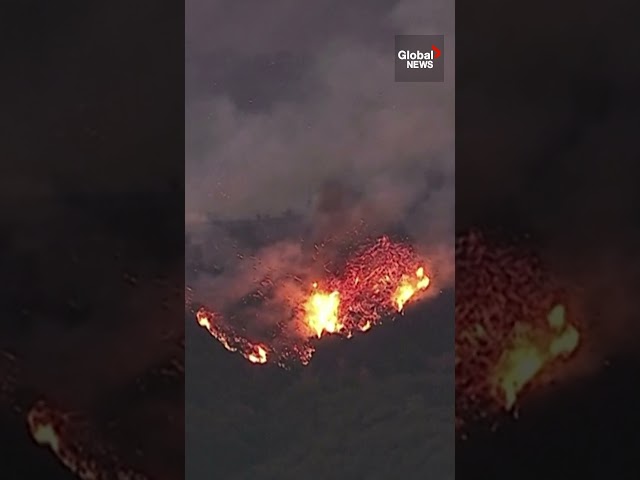 ⁣LA wildfires: Aerial video offers bird's-eye view of devastation