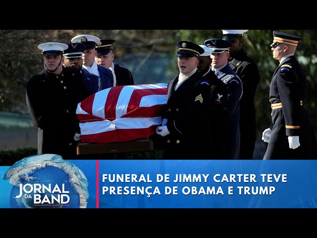 ⁣Funeral de Jimmy Carter teve presença de Obama e Trump | Jornal da Band