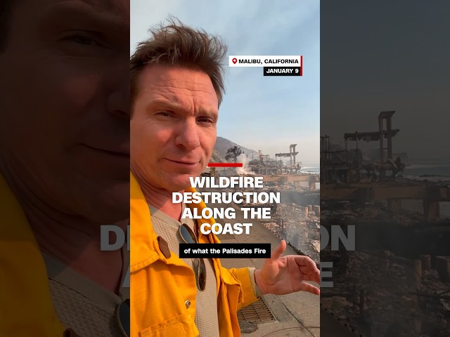 ⁣Wildfire destruction along the coast