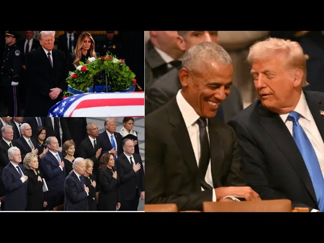 ⁣Trump y Obama conversan como "viejos amigos" en funeral de Jimmy Carter