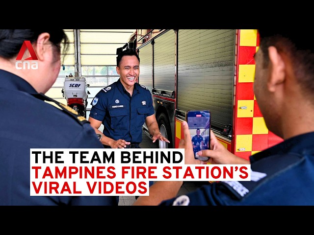 ⁣Behind the scenes of Tampines Fire Station's viral videos