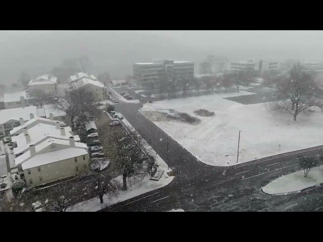 ⁣Winter wonderland: Drone captures major snowfall in Central Arkansas