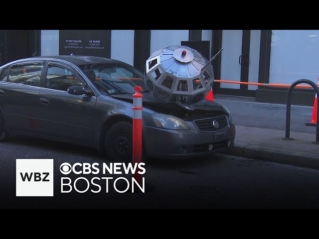 ⁣Replica fallen satellite in Boston part of art installation