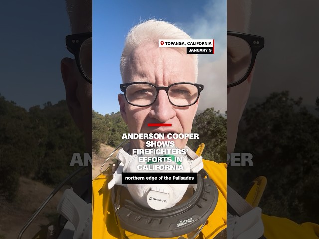 ⁣Anderson Cooper shows firefighters' efforts in California