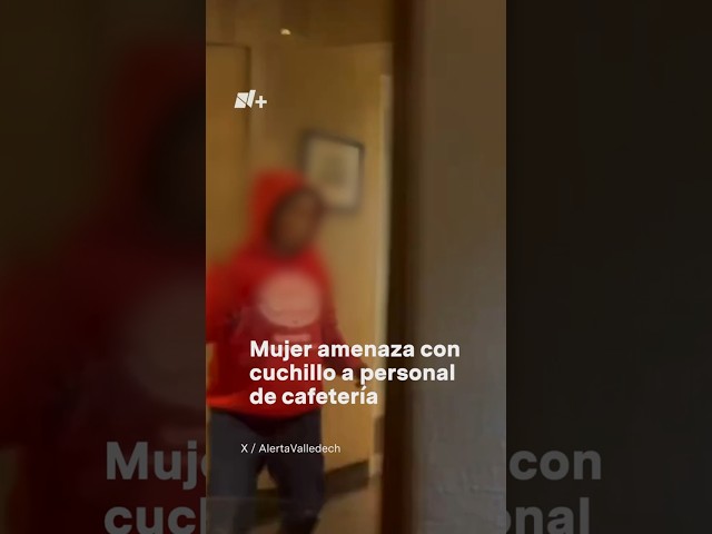 ⁣Mujer amenaza con cuchillo a personal y clientes de cafetería de la Condesa - N+ #Shorts