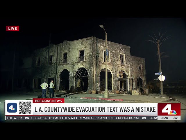 ⁣LA County apologizes and explains why evacuation warning was sent to phones by mistake