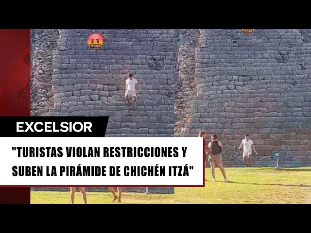 ⁣Turistas burlan seguridad y suben pirámide de Chichén Itzá; éstas son las sanciones