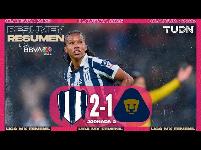 ⁣Resumen y goles | Monterrey 2-1 Pumas | Liga MX Femenil - J2 CL2025 | TUDN