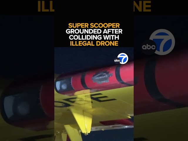 ⁣'Super scooper' struck, damaged by drone amid raging fires in LA area