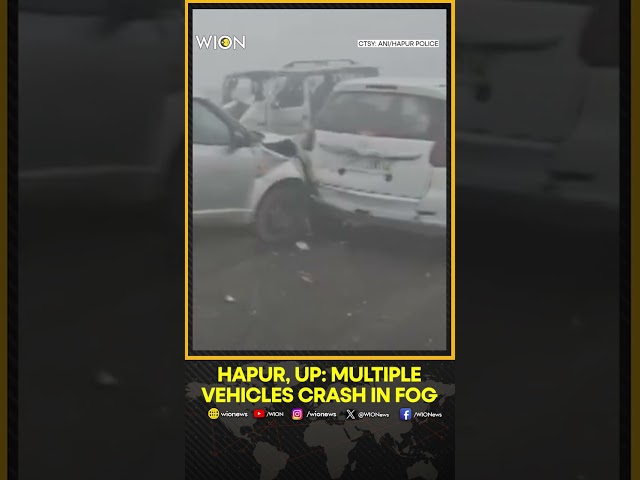 ⁣Hapur, UP: Multiple Vehicles Collide Due to Dense Fog on Delhi-Lucknow Highway | WION Shorts