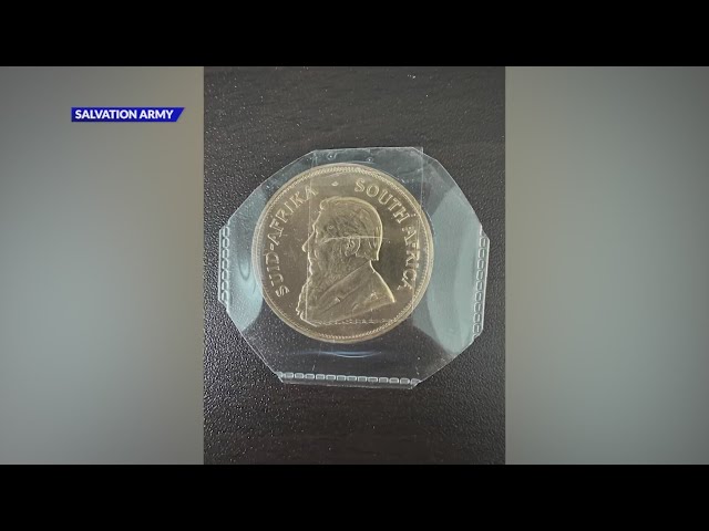 ⁣South African gold coin dropped in The Salvation Army's red kettle