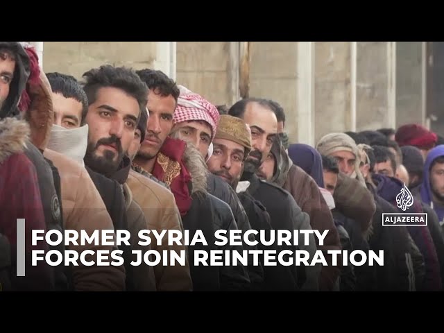 ⁣Syria's transition: Former security forces register for reintegration