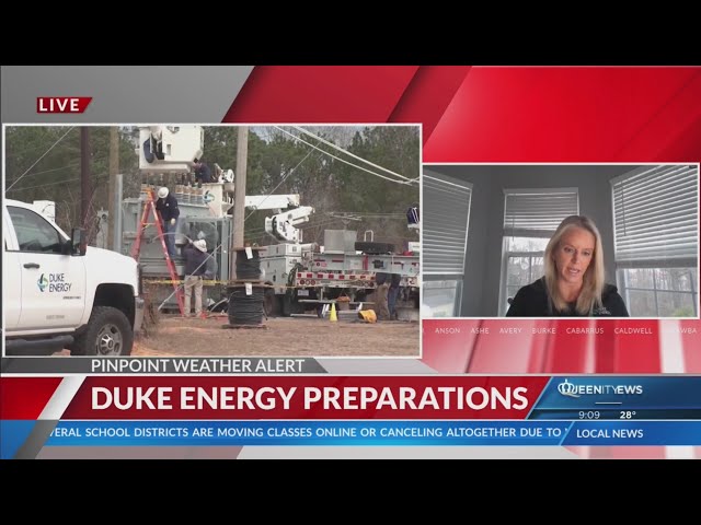 ⁣Duke Energy prepares for winter storm bringing ice and snow