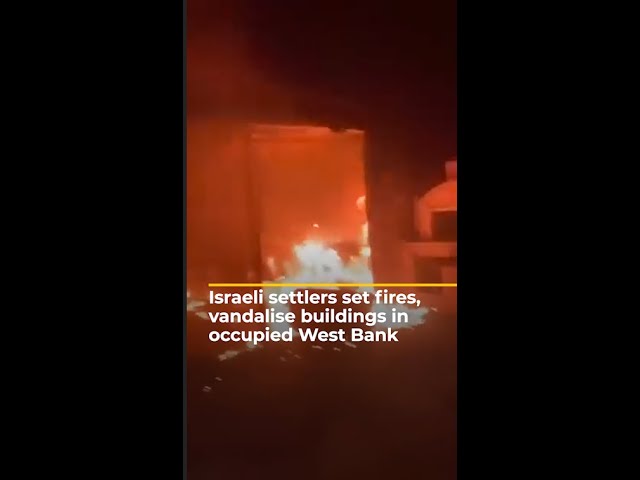 ⁣Israeli settlers set fires, vandalise buildings in occupied West Bank | AJ #shorts