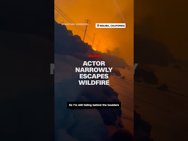 ⁣Actor narrowly escapes wildfire