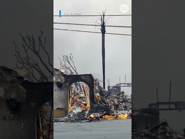 ⁣Debris, damage on Los Angeles streets from devastating fires