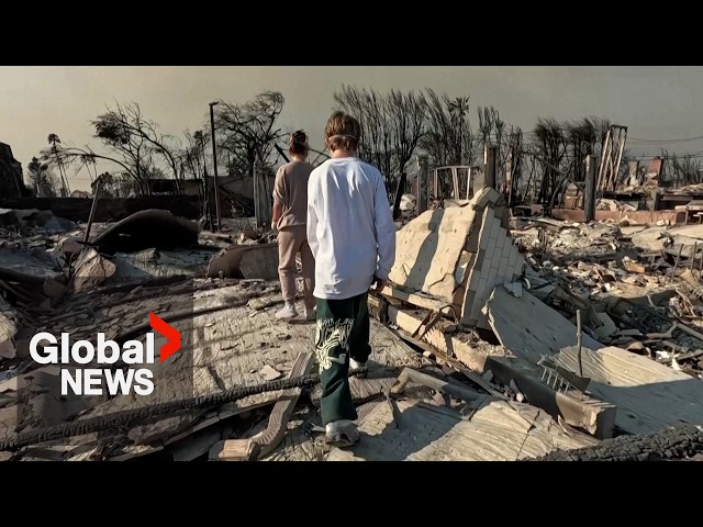 ⁣LA wildfires: Families return to ash, rubble in devastated Palisades neighbourhood