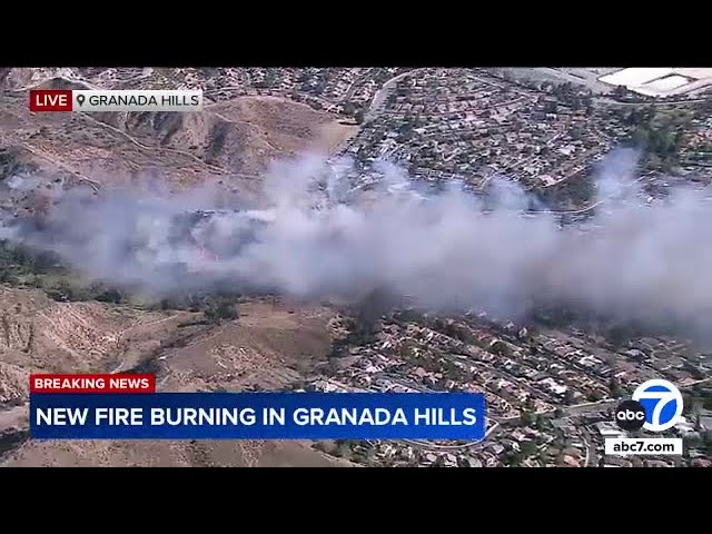 ⁣New  fire breaks out in Granada Hills near homes