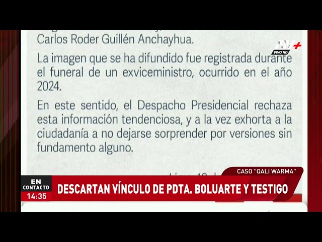 ⁣Caso Qaliwarma: Descartan vínculo entre presidenta Boluarte y Carlos Guillén Anchayhua