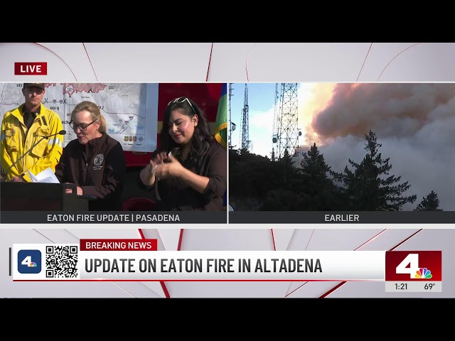 ⁣Watch Live: Authorities are providing details on the Eaton Fire that has burned over 13,000 acres