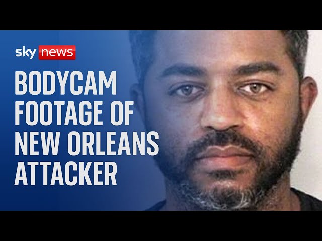 ⁣New Orleans attack: Bodycam footage shows attacker firing at police before officers shot him dead