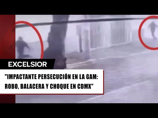 ⁣Así el robo, persecución, balacera y choque con patrulla en la GAM, CDMX