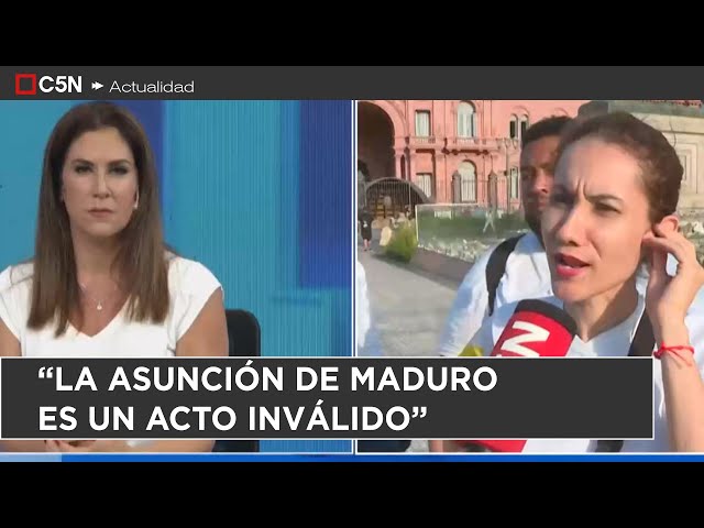 ⁣La OPOSICIÓN VENEZOLANA en BUENOS AIRES repudió la ASUNCIÓN de NICOLÁS MADURO: "Es un USURPADOR