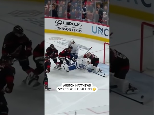 ⁣Auston Matthews Scores Falling Down 