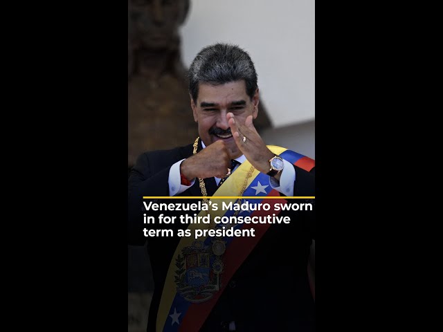 ⁣Venezuela’s Maduro sworn in for third consecutive term as president | AJ #shorts