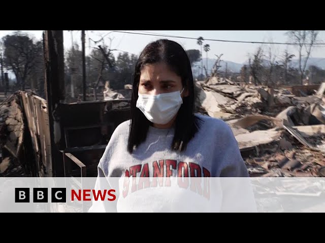 ⁣Family describe 'terrifying' moment they escaped wildfire in LA | BBC News