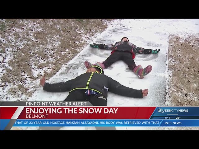 ⁣Snow day! Kids enjoy the first snow day of 2025