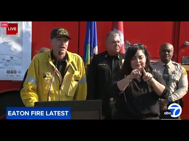 ⁣Officials provide updates on Eaton Fire in Altadena, Pasadena areas